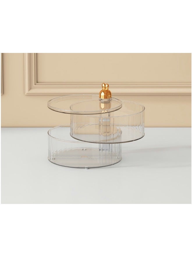 ShebSheb - 2 Tier Serving Platters,360°nuts plate with lid（Clear） - Image 1
