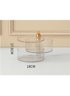 ShebSheb 2 Tier Serving Platters,360°nuts plate with lid（Clear）  - Image 2
