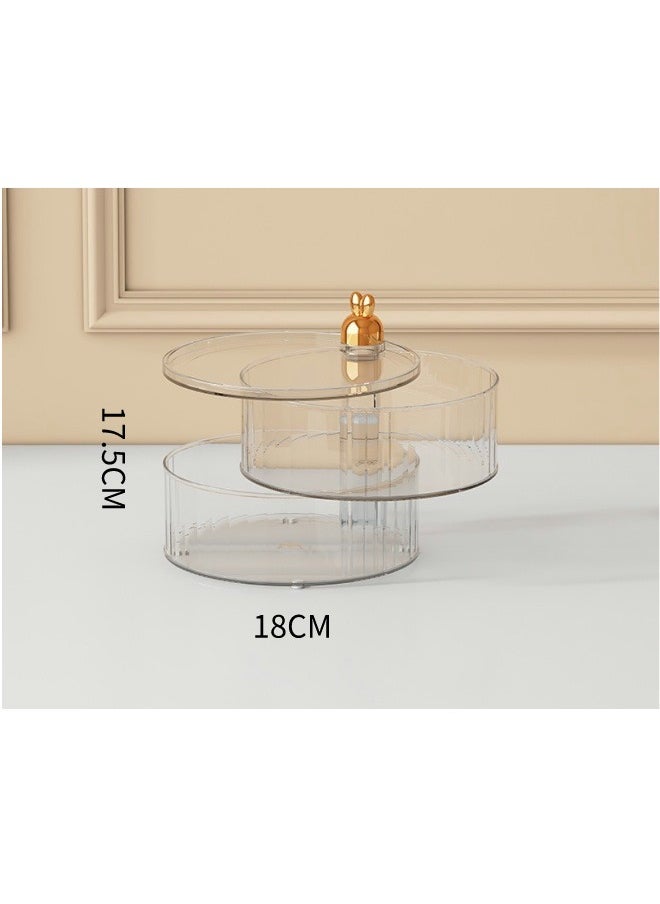 ShebSheb - 2 Tier Serving Platters,360°nuts plate with lid（Clear） - Image 1