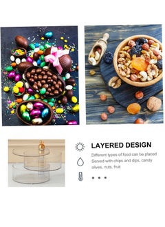 ShebSheb 2 Tier Serving Platters,360°nuts plate with lid（Clear）  - Image 3