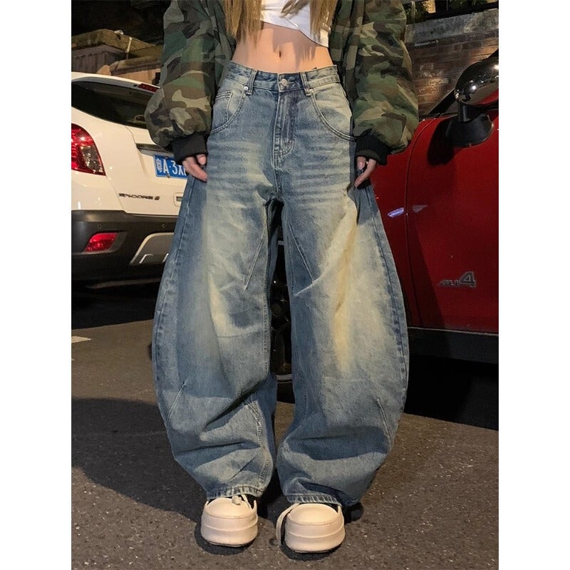 Unisex Classic Denim Jeans Loose Fit Daily Outdoor Wear - Image 3