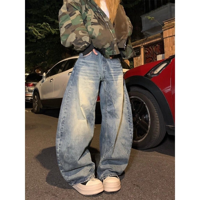 Unisex Classic Denim Jeans Loose Fit Daily Outdoor Wear - Image 2