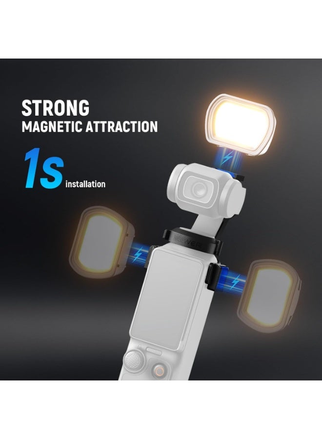 Neewer Pocket 3 Fill Light, Magnetic Auxiliary Light Compatible with DJI OSMO Pocket 3 Gimbal Cam Creator Combo, 1.3W USB C Rechargeable Plastic Mini LED Fill Light Attachment for Selfie Vlog Video Recording - Image 5