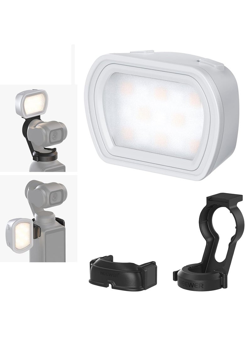 Neewer Pocket 3 Fill Light, Magnetic Auxiliary Light Compatible with DJI OSMO Pocket 3 Gimbal Cam Creator Combo, 1.3W USB C Rechargeable Plastic Mini LED Fill Light Attachment for Selfie Vlog Video Recording - Image 1