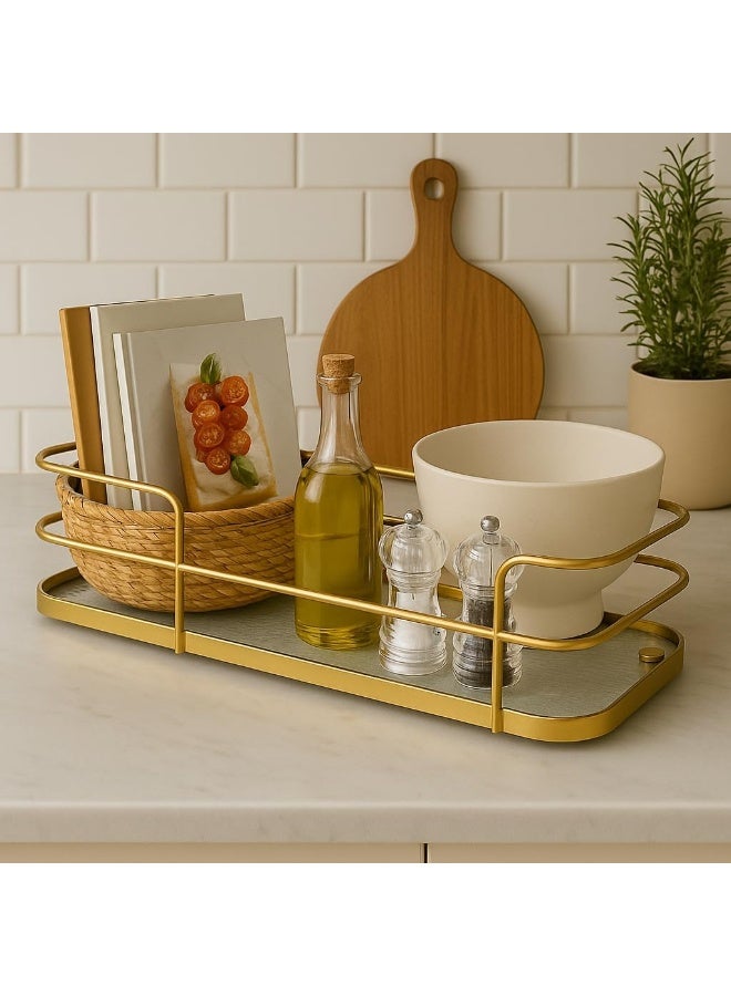 BS B&S Wall Mount Gold Metal Bathroom Shelf - Image 2