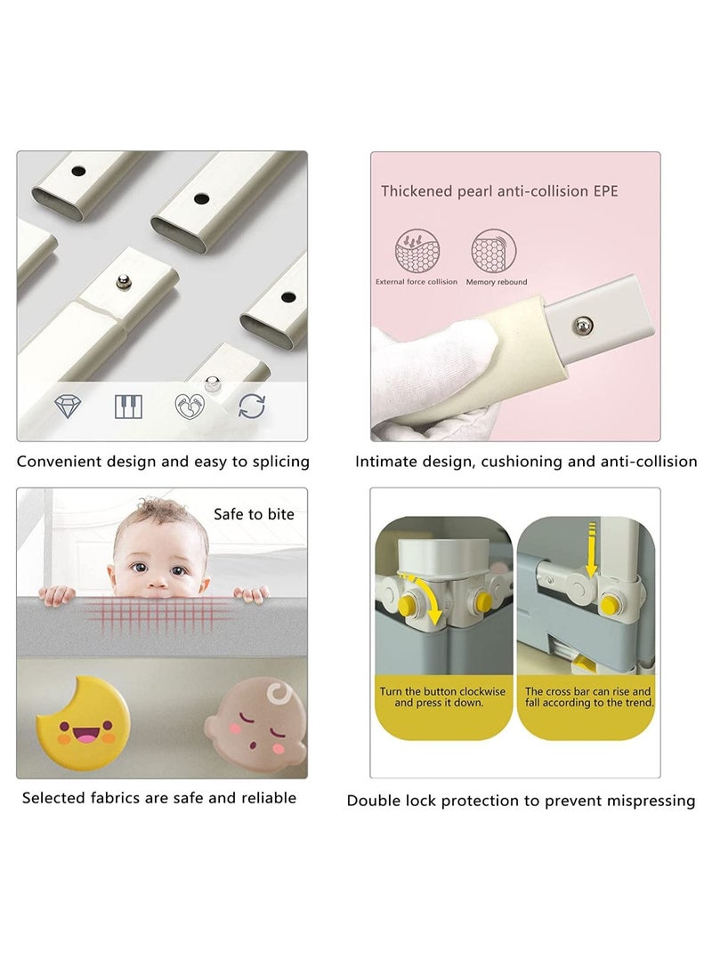 XiuWoo - 1-Piece Toddler Bed Rail Guard Anti-Fall Height Adjustable and Folding Baby Bed Rail Guard Breathable Mesh with Double Safety Child Lock 1 Side 180CM - Image 1