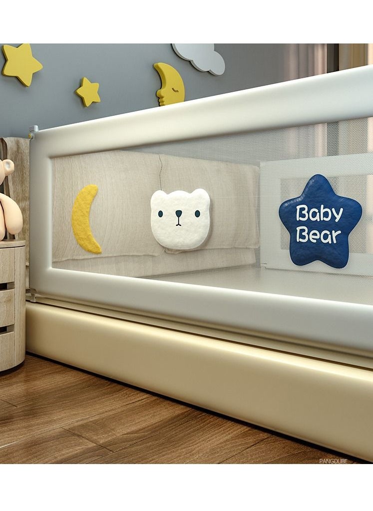 XiuWoo - 1-Piece Toddler Bed Rail Guard Anti-Fall Height Adjustable and Folding Baby Bed Rail Guard Breathable Mesh with Double Safety Child Lock 1 Side 180CM - Image 1