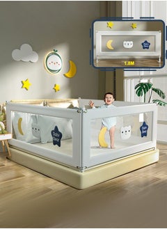 1-Piece Toddler Bed Rail Guard Anti-Fall Height Adjustable and Folding Baby Bed Rail Guard Breathable Mesh with Double Safety Child Lock 1 Side 180CM