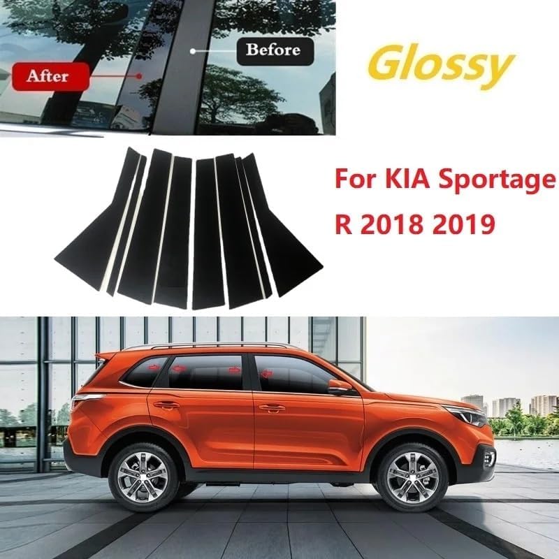 DEMULAX 8PCS Gloss Black Window Trim Cover for Kia Sportage R - Image 4