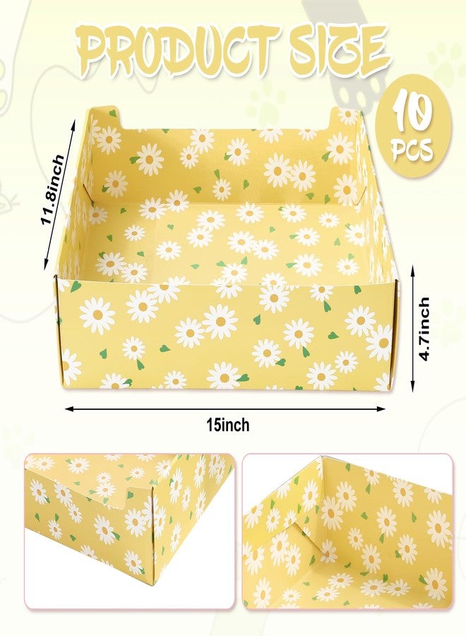 JarThenaAMCS مجموعة JarThenaAMCS المكونة من 20 صندوق فضلات للقطط قابلة للطي، باللونين الأصفر والأخضر، بتصميم ديزي، مع مغرفة، صينية ورقية محمولة مناسبة للقطط المتعددة والحيوانات الأليفة الصغيرة أثناء السفر - Image 2