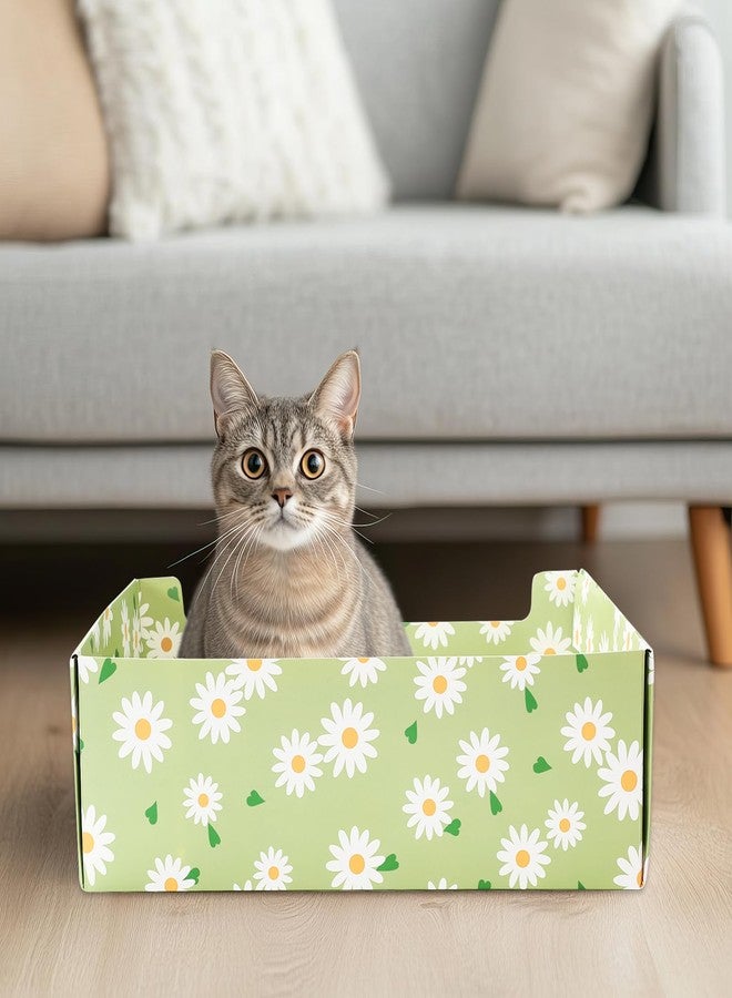 JarThenaAMCS مجموعة JarThenaAMCS المكونة من 20 صندوق فضلات للقطط قابلة للطي، باللونين الأصفر والأخضر، بتصميم ديزي، مع مغرفة، صينية ورقية محمولة مناسبة للقطط المتعددة والحيوانات الأليفة الصغيرة أثناء السفر - Image 5