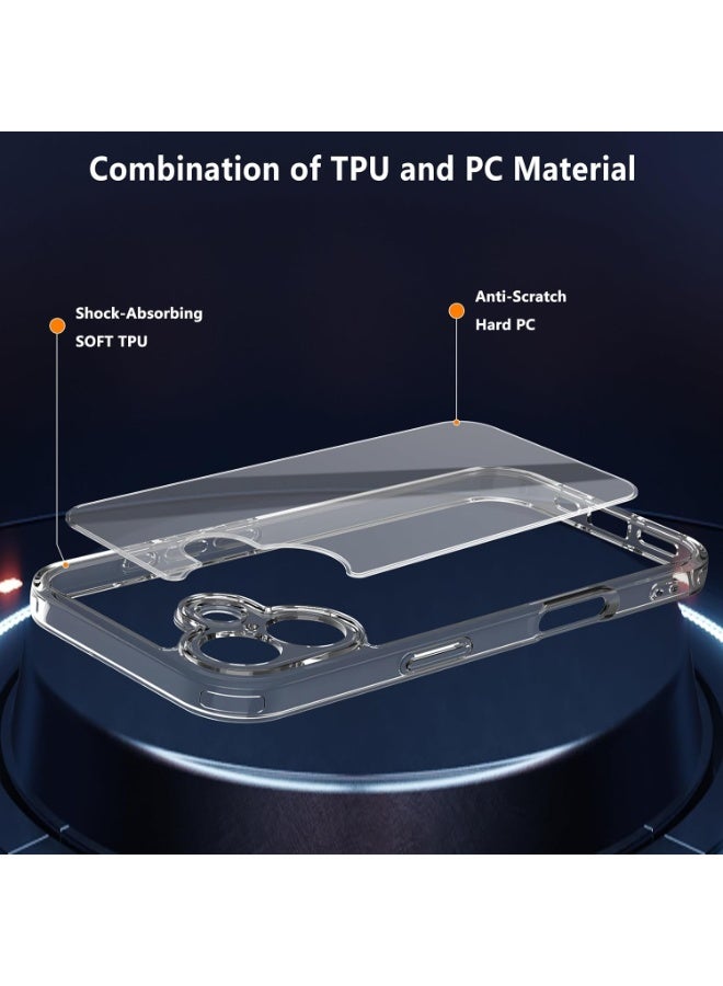 راكسوم جراب مصمم خصيصًا لهاتف iPhone 17 - غطاء هاتف شفاف مقاوم للصدمات ومضاد للاصفرار مع [عبوتين] من واقي الشاشة الزجاجي المقوى، صلابة 9H، حماية من السقوط بمعايير عسكرية، يدعم فتح القفل ببصمة الإصبع - Image 2