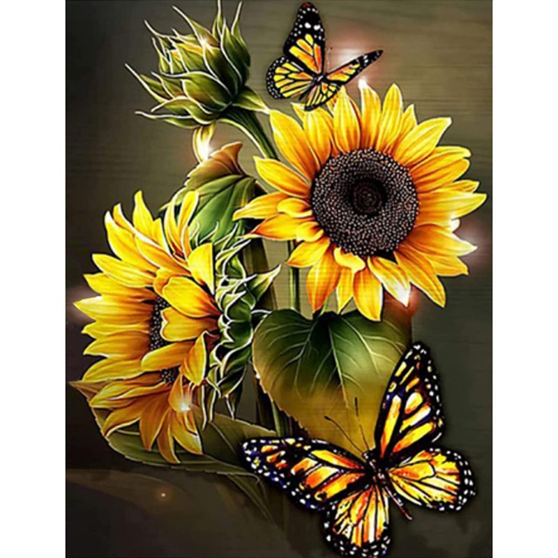 DKHDBD Diamond Painting Kits for Adults, 12x16 Inch DIY Paint by Numbers for Adults Beginner, DIY Full Drill Diamond Dots Paintings Picture Arts Craft for Home Wall Art Decor (Yellow Butterfly) - Image 1
