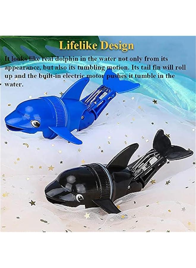 Electric Rollover Dolphin Bath Toy, Bathtub Rolling Fish Toy Tubmling Dolphin Tub Toy Swimming Dolphin Bathtub Toy Simulated Fish Water Toy (Blue) - Image 3