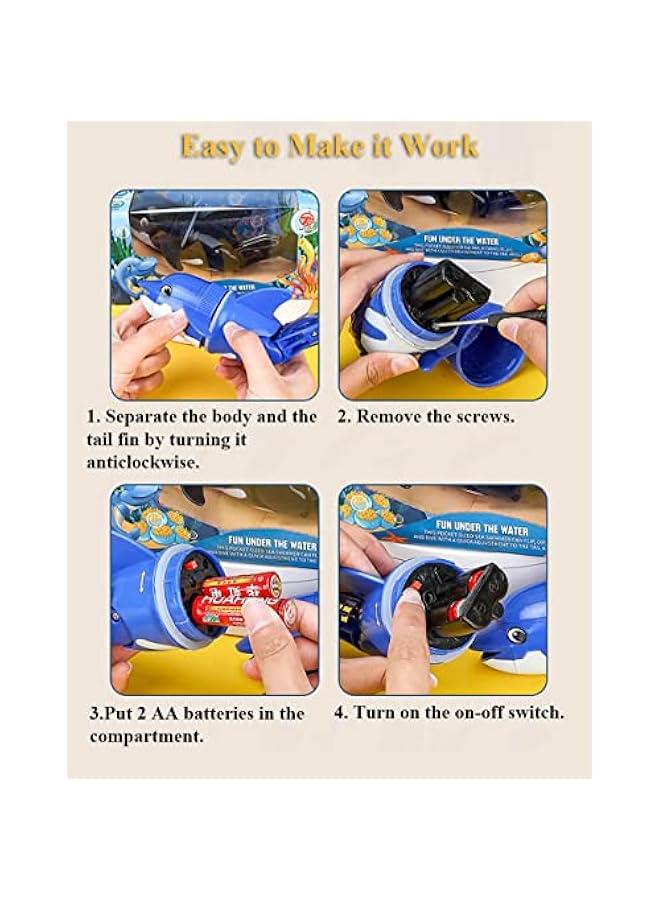 Electric Rollover Dolphin Bath Toy, Bathtub Rolling Fish Toy Tubmling Dolphin Tub Toy Swimming Dolphin Bathtub Toy Simulated Fish Water Toy (Blue) - Image 5