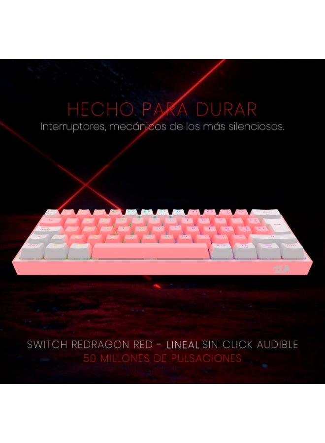 REDRAGON K530 Draconic 60% Bluetooth/Wired Mechanical Keyboard, 61 Keys, Hot Swappable RGB Gaming Keyboard with Tactile Brown Switch, for Windows/Mac/Android - Image 4
