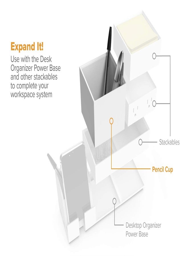 Bostitch Office Konnect Pencil Cup Desk Organizer, Pen Cup, White - Image 5