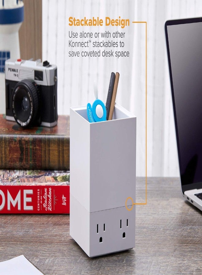 Bostitch Office Konnect Pencil Cup Desk Organizer, Pen Cup, White - Image 3