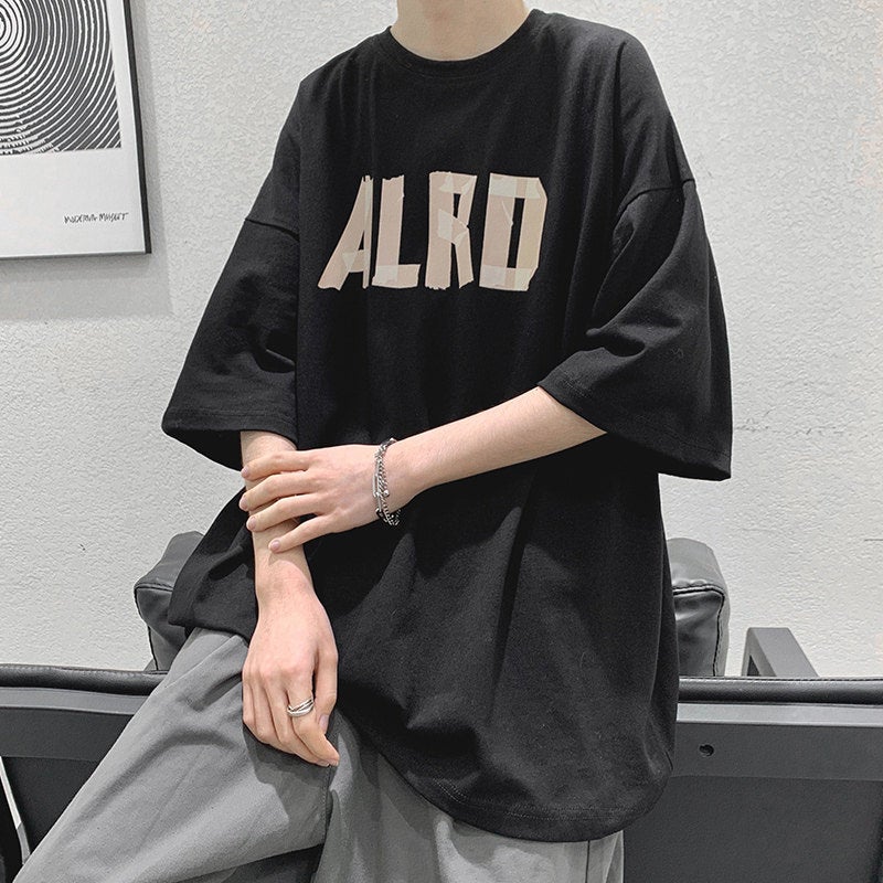 Short-Sleeved T-Shirt Men'S Hong Kong-Style Loose Printed Top Junior Casual Half-Sleeved Trendy Brand Couple'S Half-Sleeved T-Shirt - Image 2