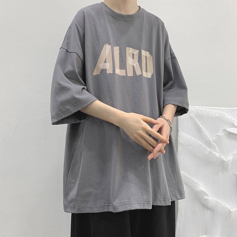 Short-Sleeved T-Shirt Men'S Hong Kong-Style Loose Printed Top Junior Casual Half-Sleeved Trendy Brand Couple'S Half-Sleeved T-Shirt - Image 5