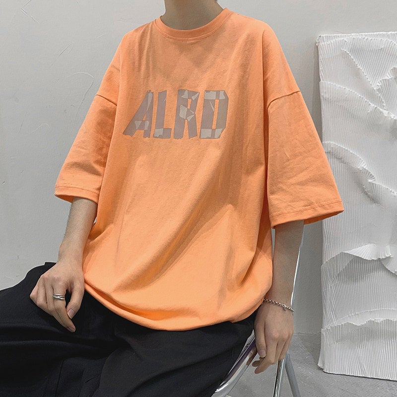 Short-Sleeved T-Shirt Men'S Hong Kong-Style Loose Printed Top Junior Casual Half-Sleeved Trendy Brand Couple'S Half-Sleeved T-Shirt - Image 4
