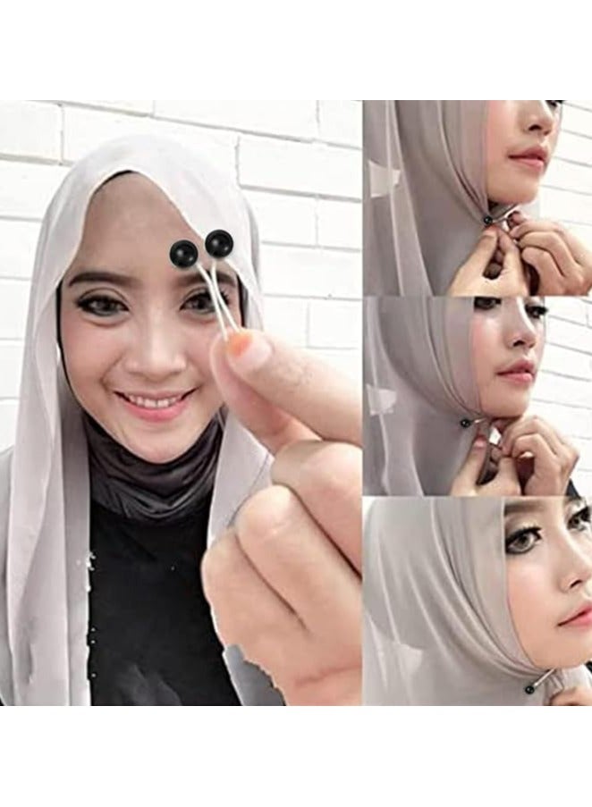 Sky Shine 12PCS Premium Hijab Pins – Crystal & Pearl Brooch Pins for Scarves, Headscarves, Shawls, Wedding Dresses & Abayas – Decorative Safety Clips Black & White - Image 4