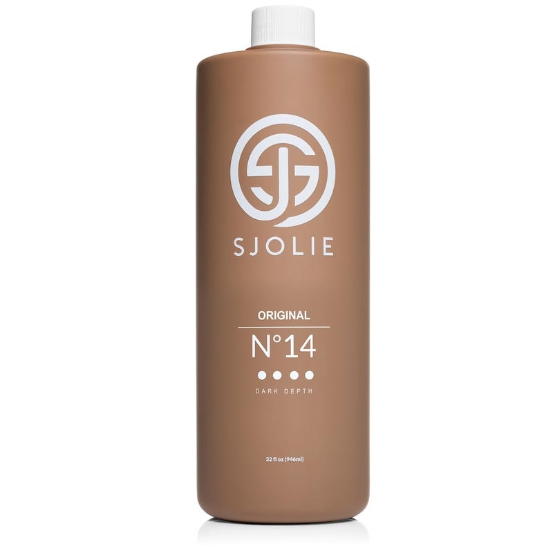 SJOLIE SUNLESS حل رذاذ تان SJOLIE رقم 14 عمق داكن رذاذ تان مرطب للتان بدون شمس لإنهاء برونزي داكن يدوم طويلاً 32 أونصة - Image 2