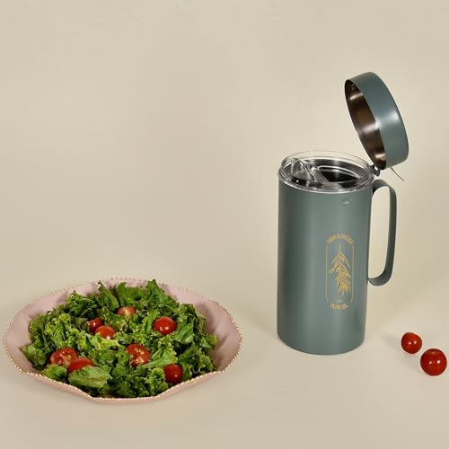 Elan Pour & Dizzle Stainless Steel Oil Dispenser, 1 Litre Leak Proof Oil Container for Cooking Oils (Olive Oil, 1000ml, Moss Green) - Image 5