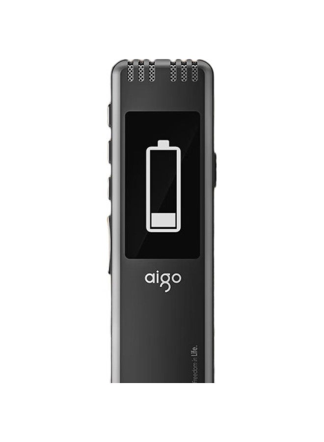 aigo Aigo R6577 64G Professional Recording Device With High Definition Noise Reduction, Long-Time Recording For Learning, Business Meetings, Training, Interviews, Mp3 Player - Black - Image 3