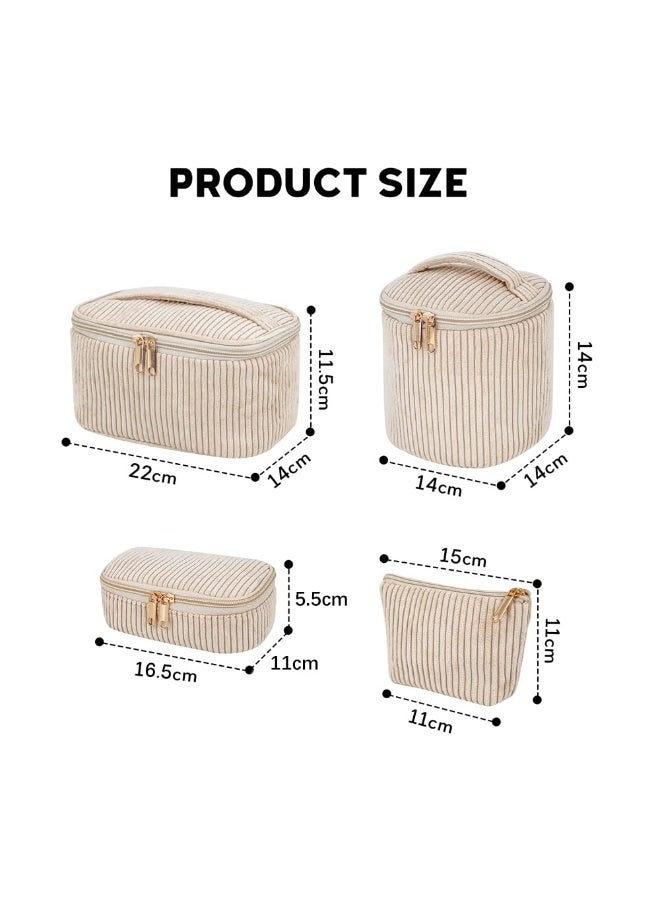 طقم حقائب مكياج من 4 قطع - حقائب مستحضرات تجميل، وحقائب مكياج، وحقائب أدوات زينة للنساء والفتيات، مثالية للسفر ورحلات العمل والتنظيم اليومي - Image 4