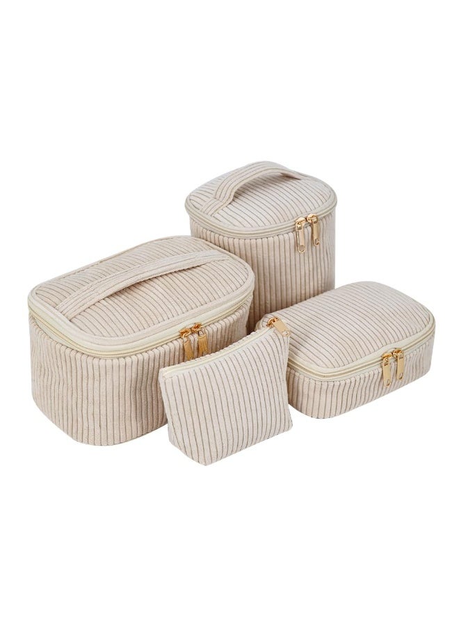 طقم حقائب مكياج من 4 قطع - حقائب مستحضرات تجميل، وحقائب مكياج، وحقائب أدوات زينة للنساء والفتيات، مثالية للسفر ورحلات العمل والتنظيم اليومي - Image 2