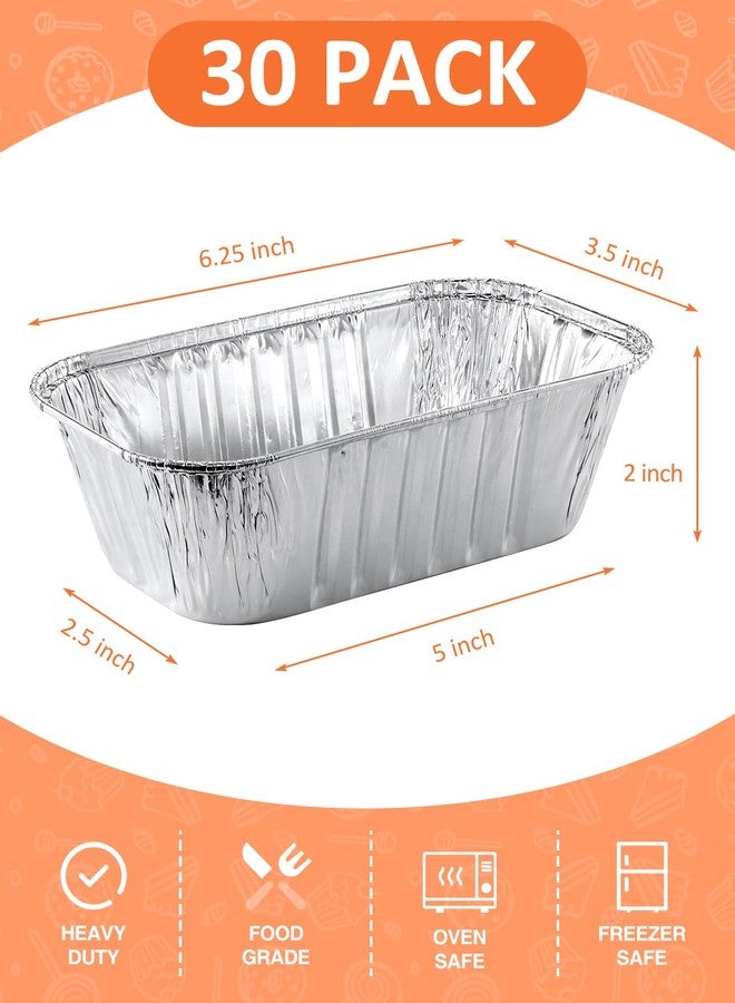 NEEBAKE 30 Pack 6x3.5x2 Disposable Aluminum Loaf Pans - 1 Lb Mini Loaf Pans, Small Aluminum Tin Foil Baking Pan, Food Containers for Baking, Cakes, Bread, Meat, Loaves - Image 2