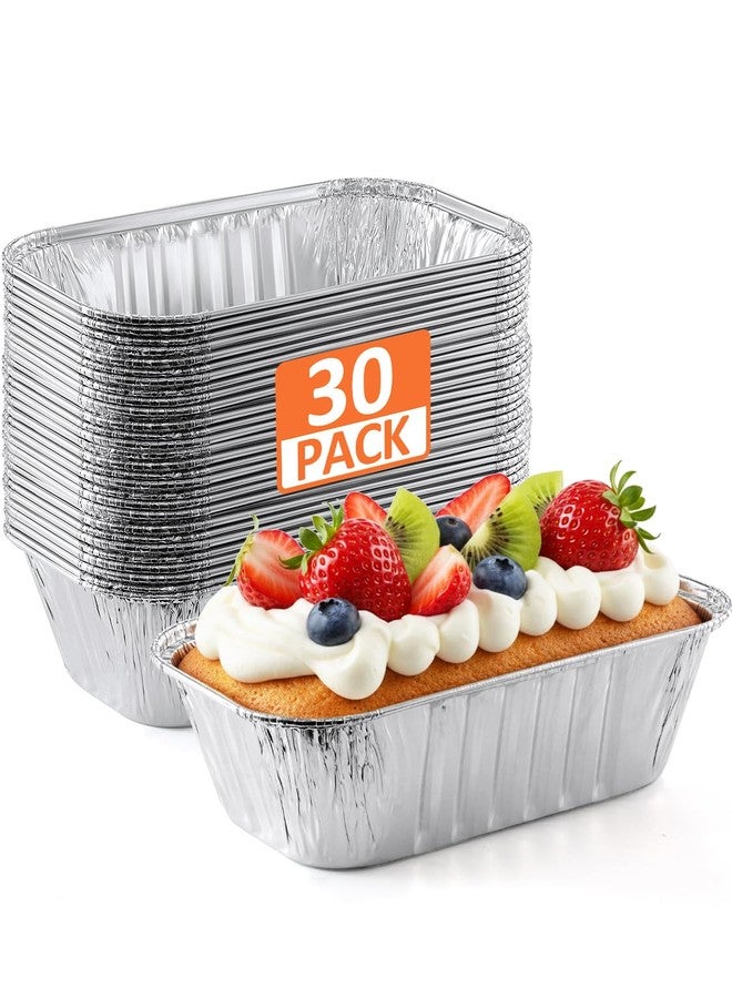 NEEBAKE 30 Pack 6x3.5x2 Disposable Aluminum Loaf Pans - 1 Lb Mini Loaf Pans, Small Aluminum Tin Foil Baking Pan, Food Containers for Baking, Cakes, Bread, Meat, Loaves - Image 1