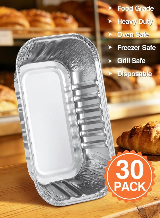 NEEBAKE 30 Pack 6x3.5x2 Disposable Aluminum Loaf Pans - 1 Lb Mini Loaf Pans, Small Aluminum Tin Foil Baking Pan, Food Containers for Baking, Cakes, Bread, Meat, Loaves - Image 3
