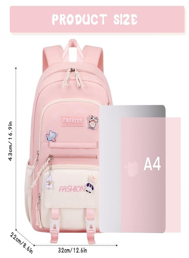 PALAY® School Bag for Girls Kawaii Pink School Book Bag Multi Compartment 15.6 inches Travel Backpack - Image 3