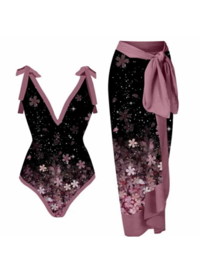 إسكدنيا 2023 ملابس سباحة شبكية أوروبية وأمريكية ملتصقة لتغطية البطن أثناء العطلة والشاطئ والربيع الساخن - اللون: مقاس البدلة: M - Image 1