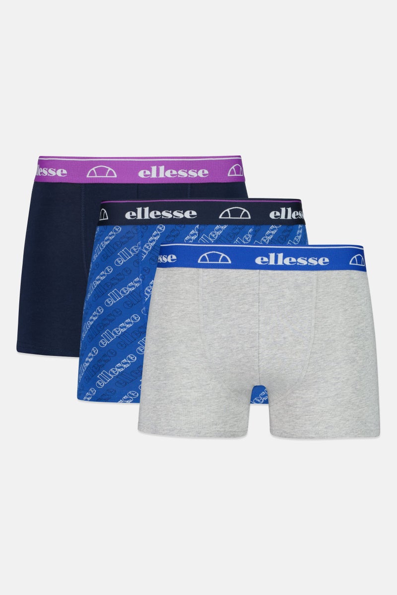 Ellesse شورتات ثلاث قطع للرجال بشعار العلامة التجارية، متعدد الألوان - Image 1