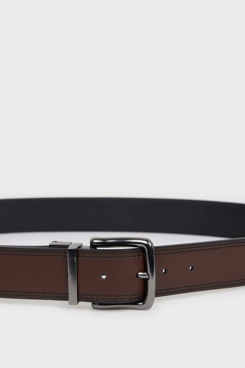 DeFacto Multicolour Man Man Rectangular Buckle Faux Leather Belt Casual - Image 4