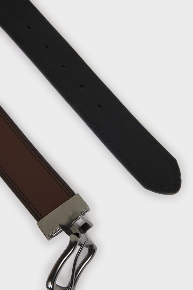 DeFacto Multicolour Man Man Rectangular Buckle Faux Leather Belt Casual - Image 3
