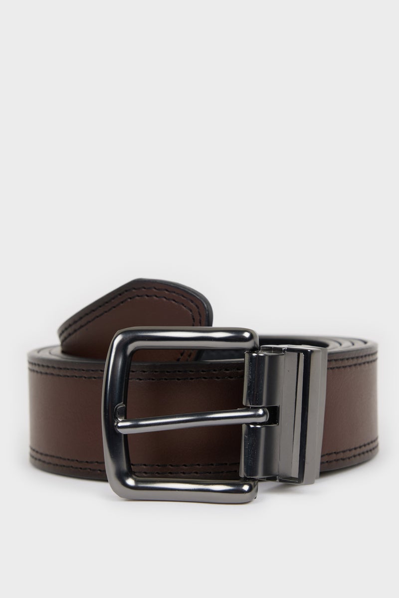 DeFacto Multicolour Man Man Rectangular Buckle Faux Leather Belt Casual - Image 1