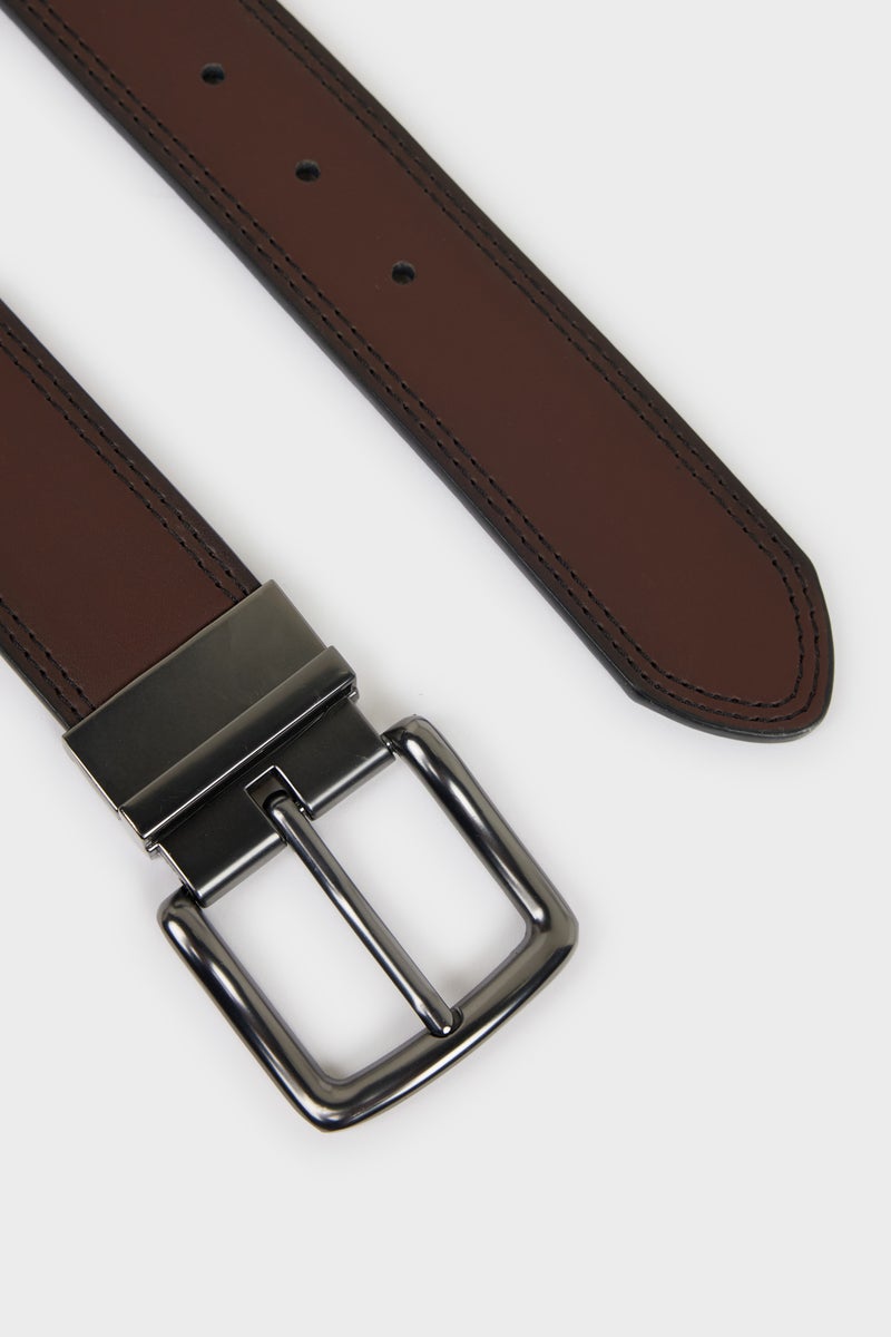 DeFacto Multicolour Man Man Rectangular Buckle Faux Leather Belt Casual - Image 2