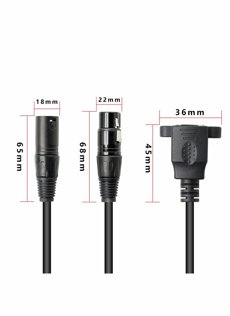 Excefore XLR 3pin to RJ45 Female Adapter Cable,XLR Male to RJ45 Network Connector Extension Cable Use Cat5 Ethernet for DMX-CON Controller Series-1.1Ft  - Image 2