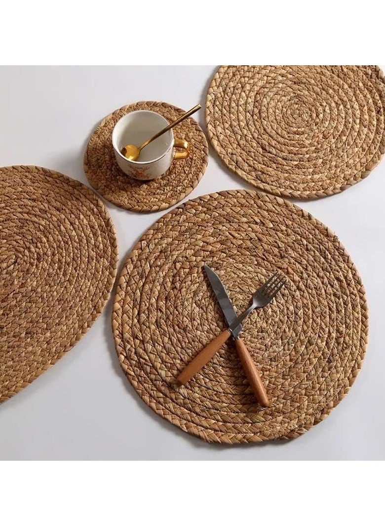 Generic Natural Woven Round Placemats – Rustic Jute Dining Table Mat – Heat-Resistant Decorative Charger Plate Base for Kitchen, Dining Room, or Restaurant Use – Easy to Clean - Image 3