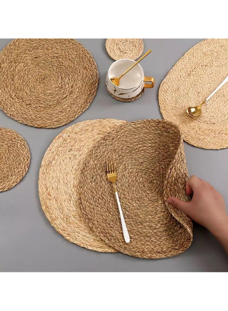 Generic Natural Woven Round Placemats – Rustic Jute Dining Table Mat – Heat-Resistant Decorative Charger Plate Base for Kitchen, Dining Room, or Restaurant Use – Easy to Clean - Image 4
