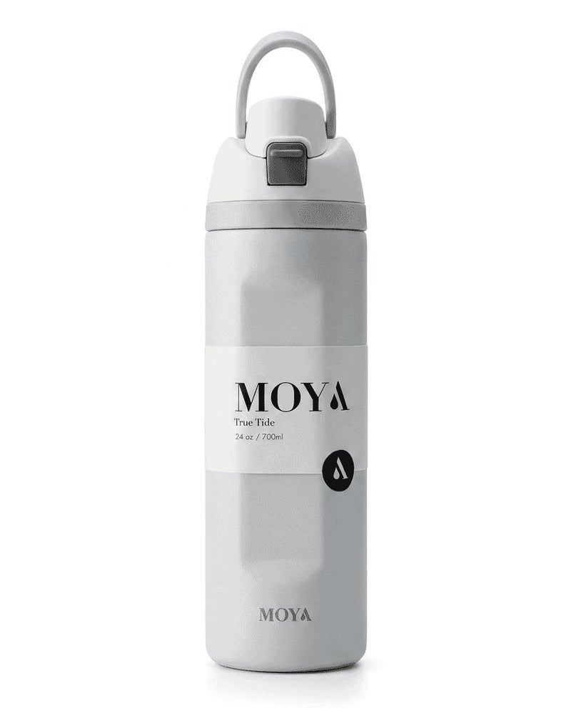 Moya "True Tide"  24oz Insulated Sustainable Water Bottle White - Image 1