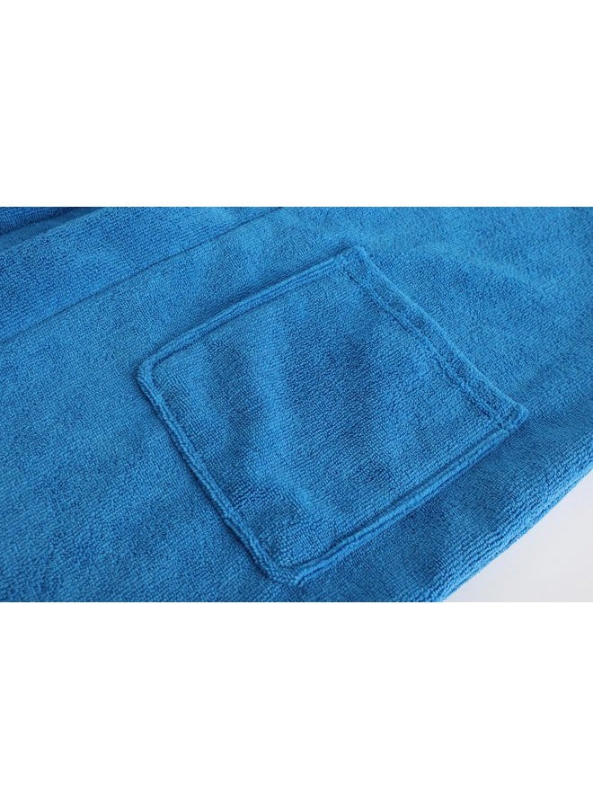 FunnyPaja Kids Soft Towel Hooded Robe Cotton Bathrobe for Boys 5-16 Years Blue 13-14 Years - Image 4