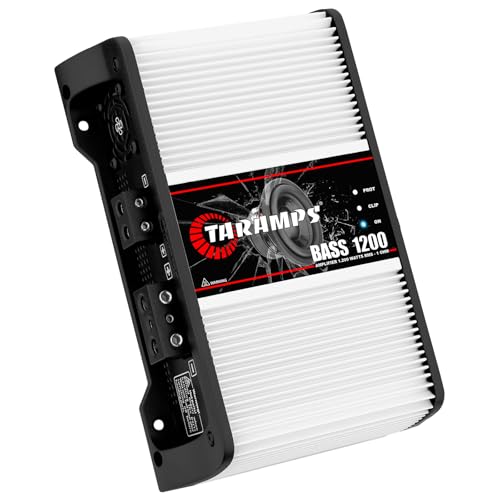 Taramp's مضخم الصوت Taramps BASS 1200 1 أوم 1 قناة MOSFET 1200 واط RMS، مونوبلوك، تقاطع، تعزيز الجهير، إدخال RCA/مستوى عالٍ، فئة D، نظام صوت السيارة مع جهاز التحكم عن بُعد لمستوى المراقبة، رائع لمكبرات الصوت السفلية - Image 2