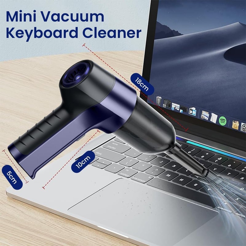 ELEPHANTBOAT ® Electric Compressed Air Duster,6000PA Handheld Cordless Air Duster,3 in 1 120W Cordless Car Vacuum Cleaner Keyboard Blower with Multi-Nozzles Dust Cleaner for Home Computer Keyboard Car - Image 4