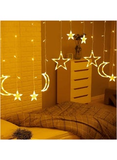 Generic LED Moon String Light Bedroom Decoration Curtain LED String Light Christmas Lights Decoration Ramadan Decorative with 8 modes waterproof for indoor and outdoor decoration Warm White  - Image 1