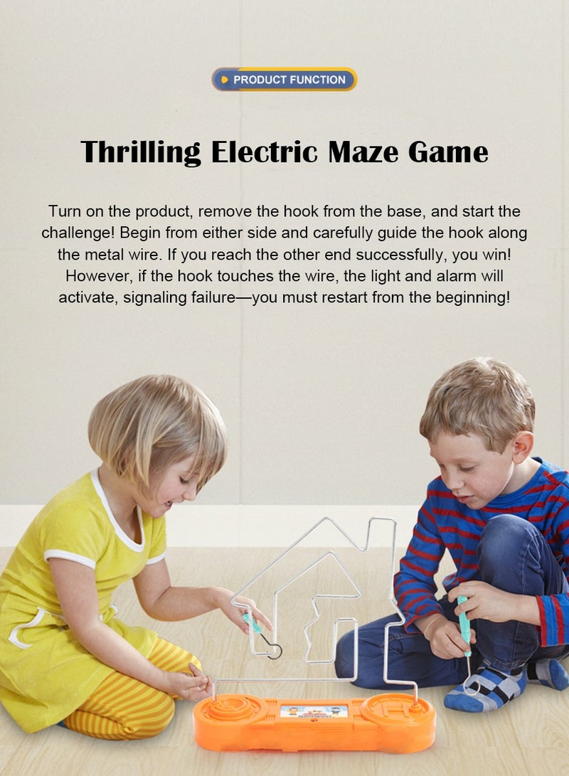 Buzz Wire Steady Hand Maze Game Intensive Exercise Educational Toy for Kids, House Shape - Image 3